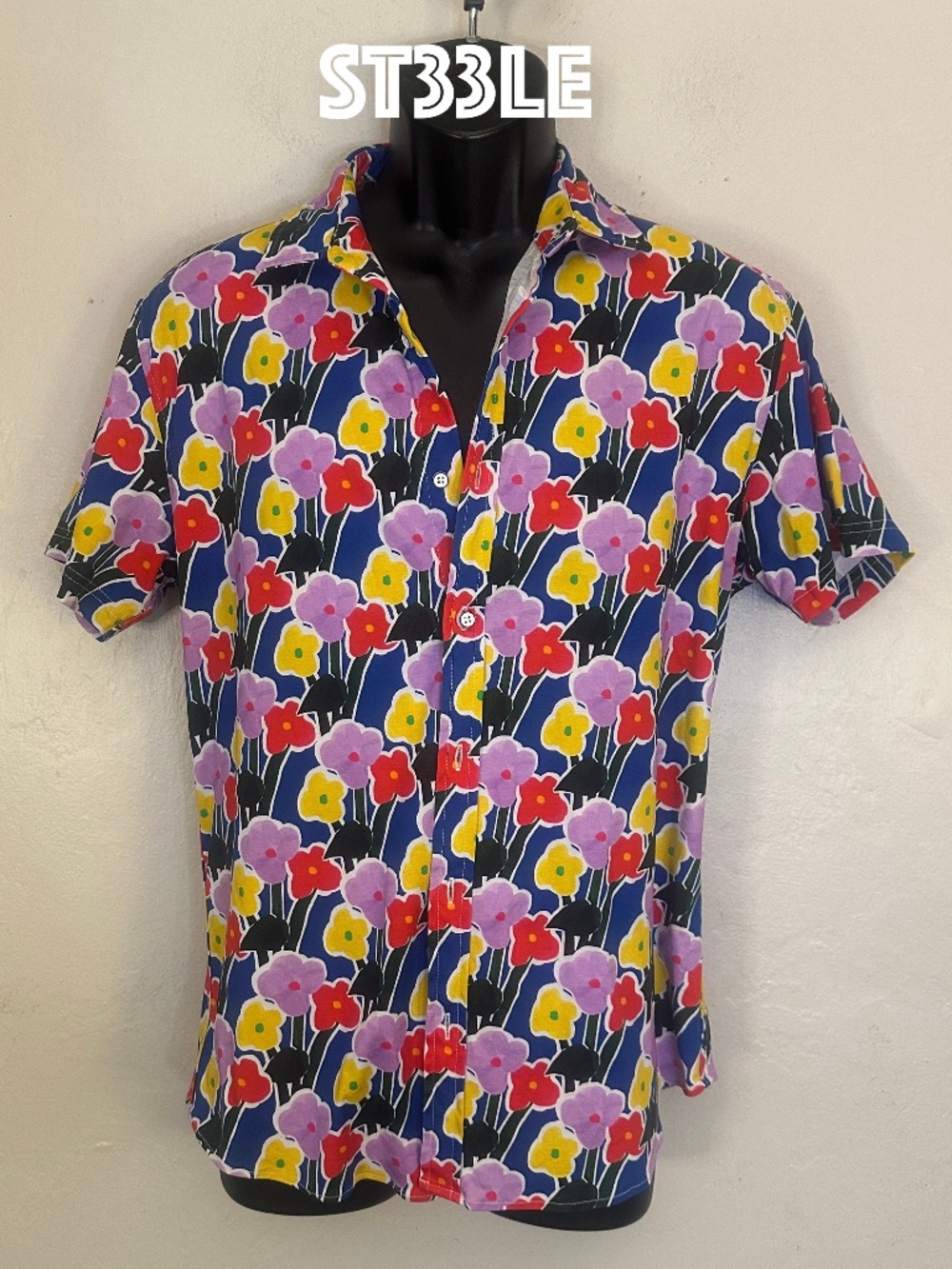 Steele Stretch Short Sleeve Shirt Large Gently worn 100% cotton 20.5" armpits